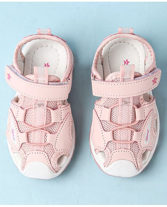 Cute Walk by Babyhug Velcro Closure Sandals With Lace Detailing - Pink