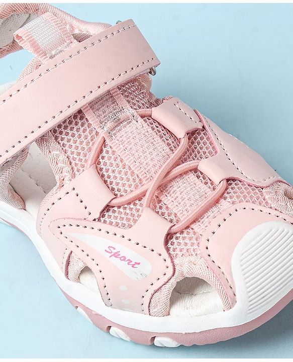 Cute Walk by Babyhug Velcro Closure Sandals With Lace Detailing - Pink