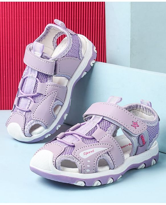 Cute Walk by Babyhug Velcro Closure Sandals With Lace Detailing - Pink