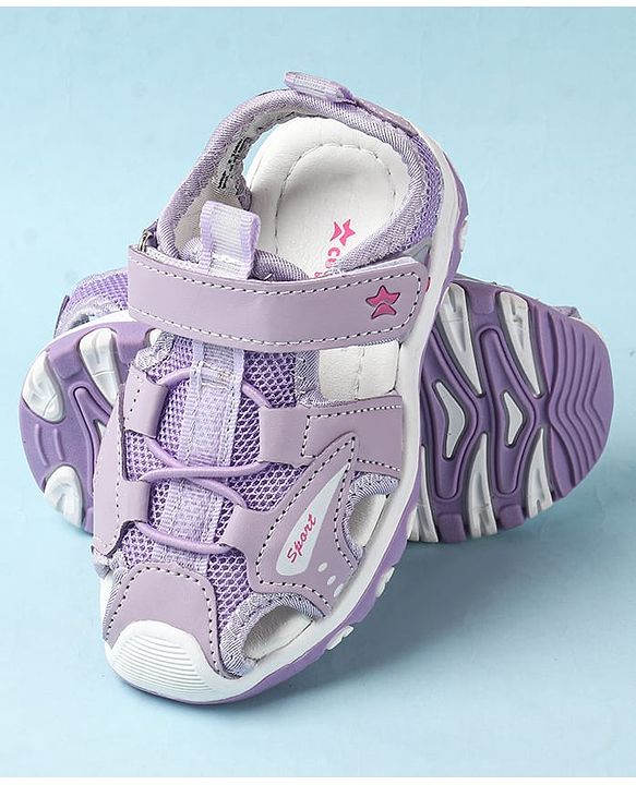 Cute Walk by Babyhug Velcro Closure Sandals With Lace Detailing - Pink