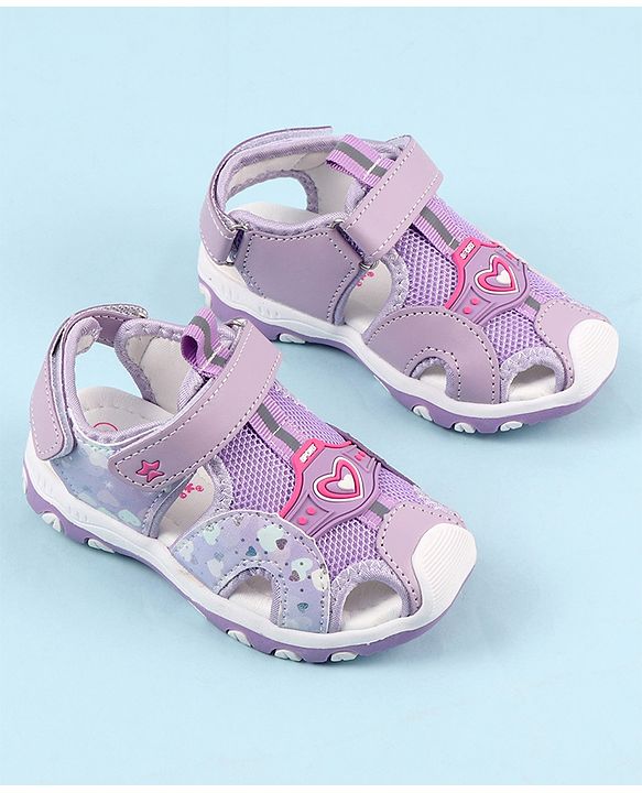 Cute Walk by Babyhug Sandals with Velcro Closure & Heart Applique - Pink
