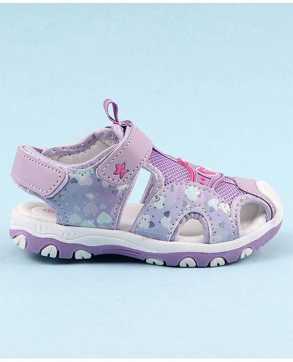 Cute Walk by Babyhug Sandals with Velcro Closure & Heart Applique - Pink
