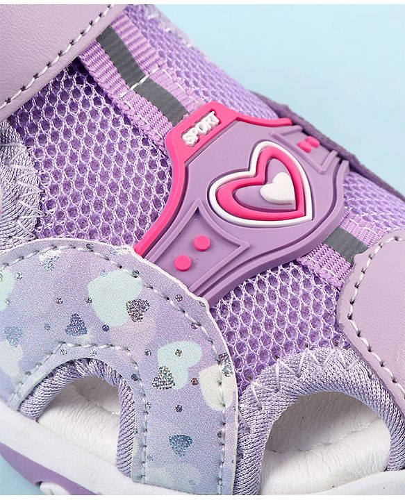 Cute Walk by Babyhug Sandals with Velcro Closure & Heart Applique - Pink