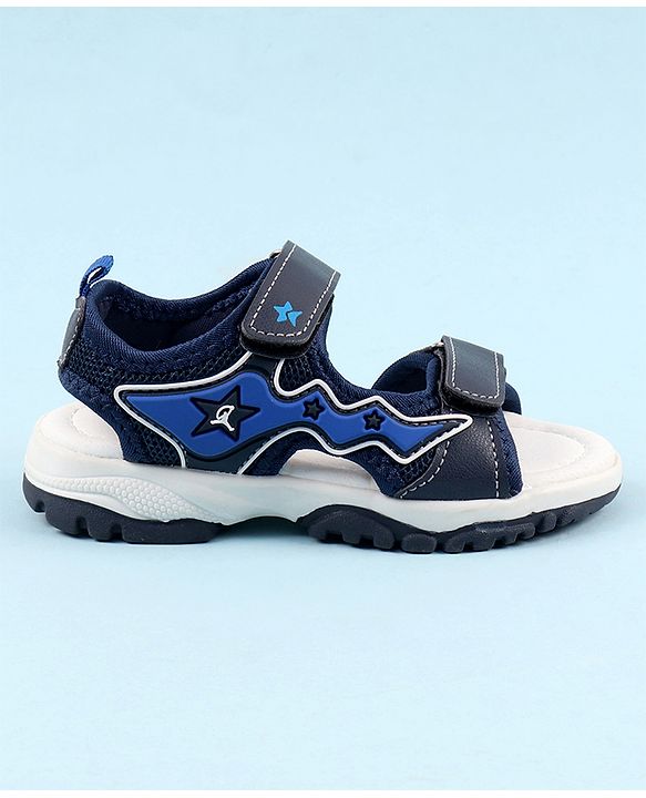 Cute Walk by Babyhug Sandals with Velcro Closure & Star Applique - Navy Blue