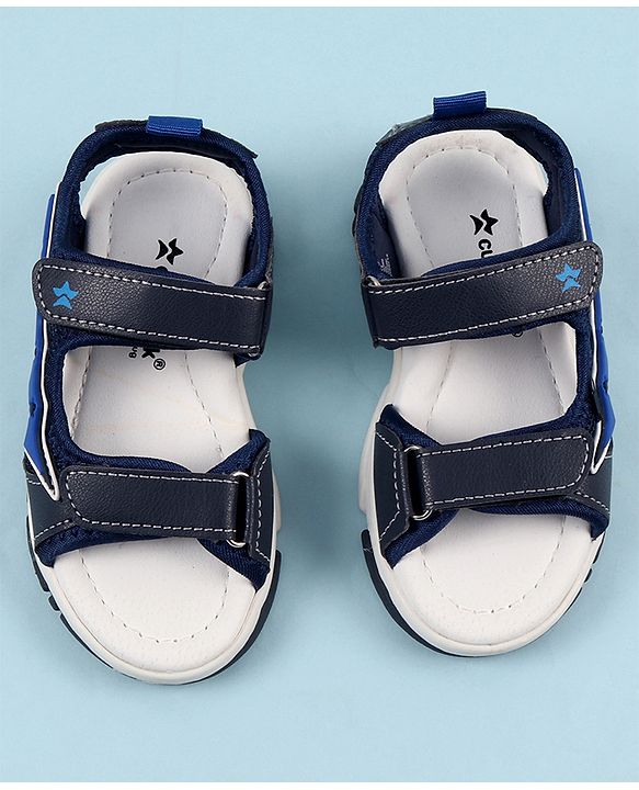Cute Walk by Babyhug Sandals with Velcro Closure & Star Applique - Navy Blue