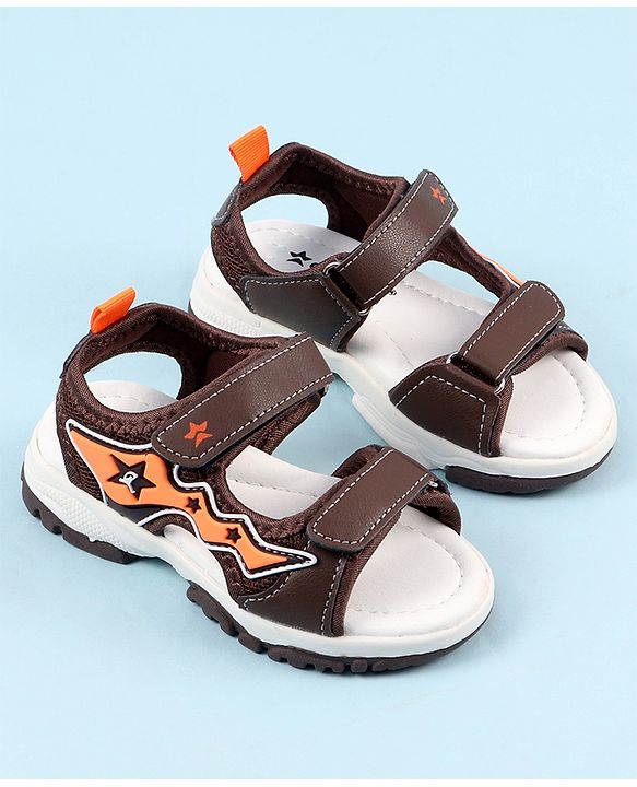 Cute Walk by Babyhug Sandals with Velcro Closure & Star Applique - Navy Blue