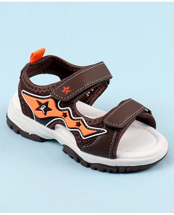 Cute Walk by Babyhug Sandals with Velcro Closure & Star Applique - Navy Blue