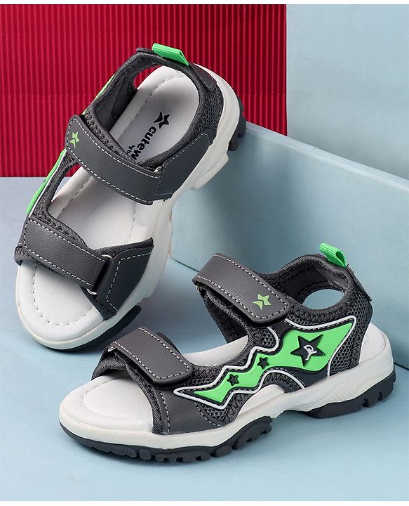 Cute Walk by Babyhug Sandals with Velcro Closure & Star Applique - Navy Blue