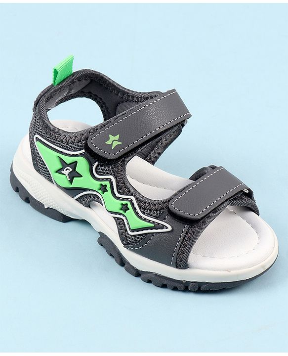 Cute Walk by Babyhug Sandals with Velcro Closure & Star Applique - Navy Blue