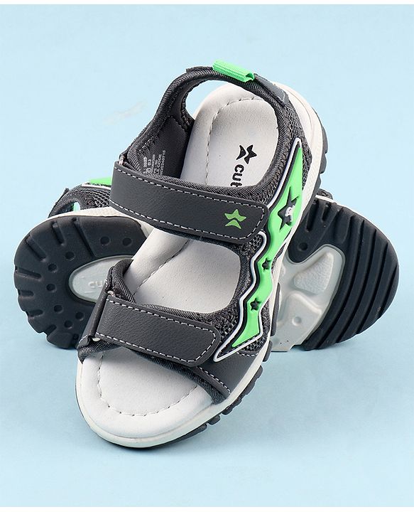 Cute Walk by Babyhug Sandals with Velcro Closure & Star Applique - Navy Blue