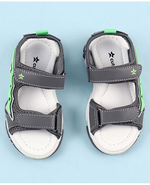 Cute Walk by Babyhug Sandals with Velcro Closure & Star Applique - Navy Blue