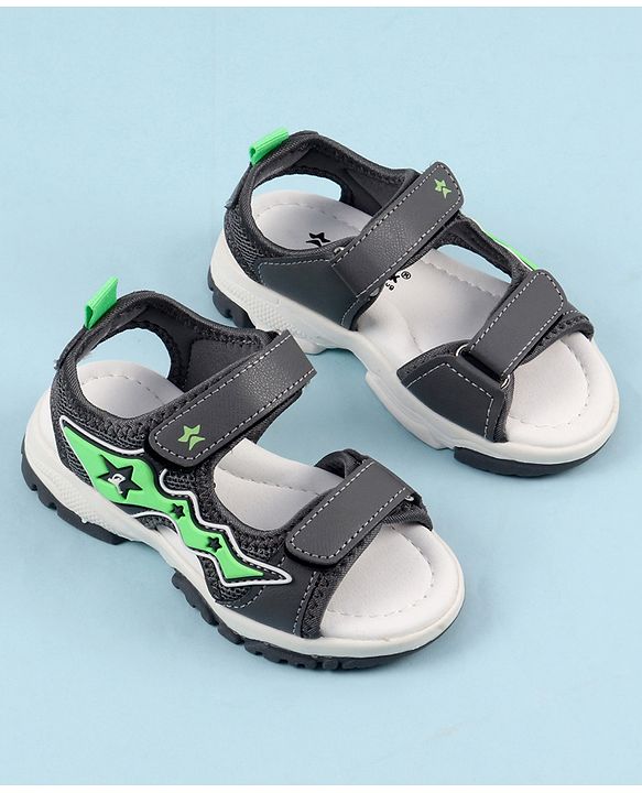 Cute Walk by Babyhug Sandals with Velcro Closure & Star Applique - Navy Blue