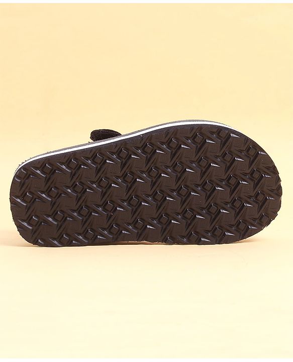 Pine Kids Solid Sandals With Velcro Closure - Black & Grey