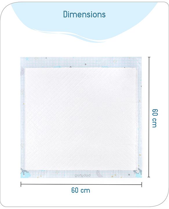 Babyhug Disposable Diaper Changing Mat Medium Size Pack of 10 - Blue