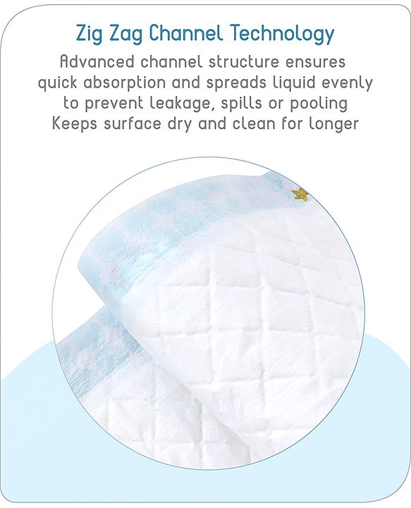 Babyhug Disposable Diaper Changing Mat Medium Size Pack of 10 - Blue