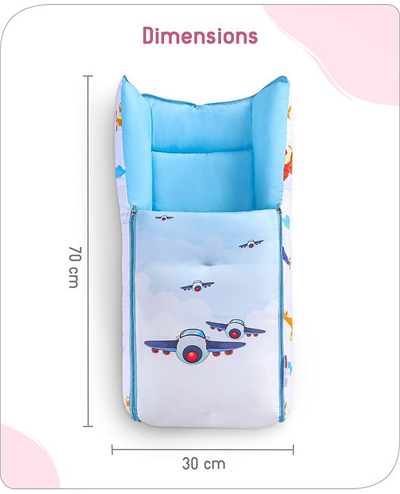 Babyhug Premium Aeroplane Theme Printed Super Saver Bedding Combo Set -White