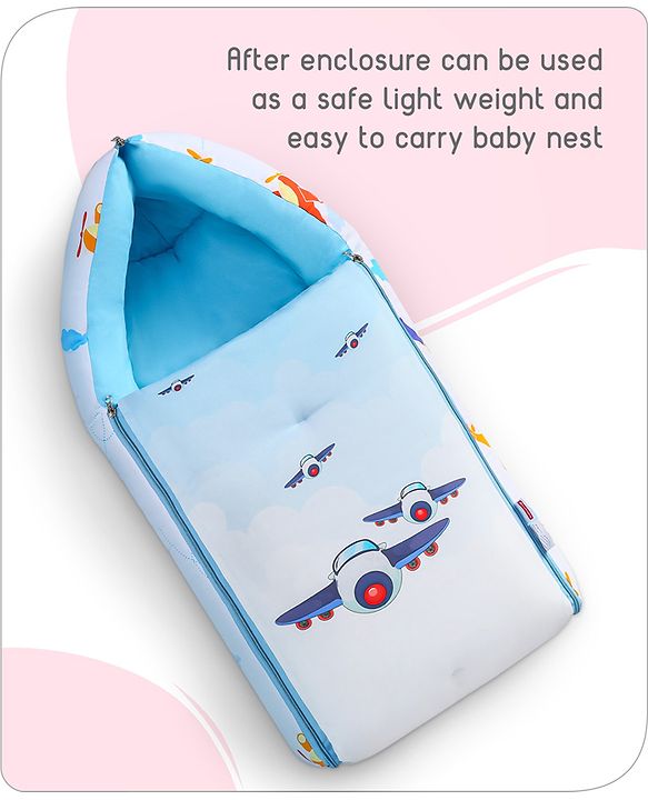 Babyhug Premium Aeroplane Theme Printed Super Saver Bedding Combo Set -White