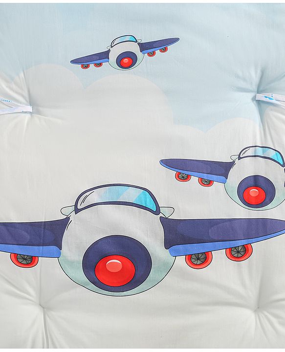 Babyhug Premium Aeroplane Theme Printed Super Saver Bedding Combo Set -White