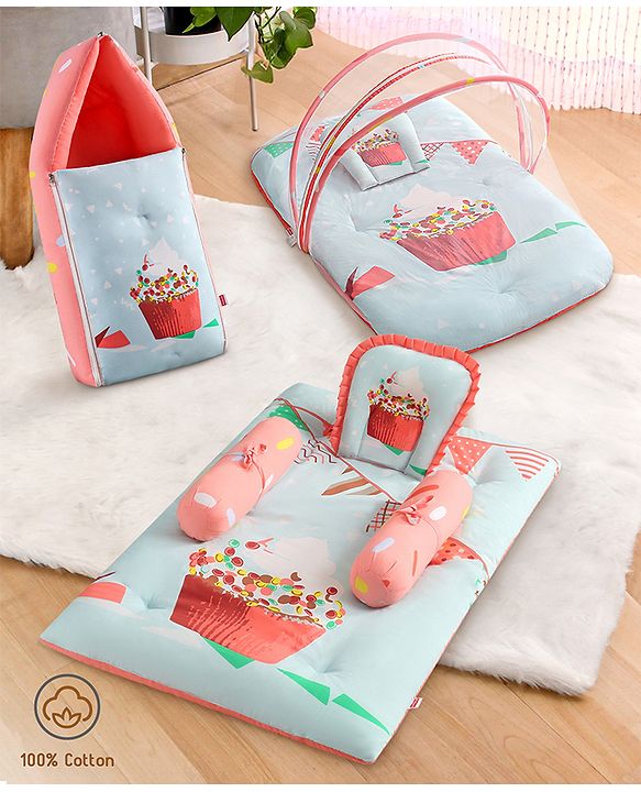 Babyhug Premium Aeroplane Theme Printed Super Saver Bedding Combo Set -White