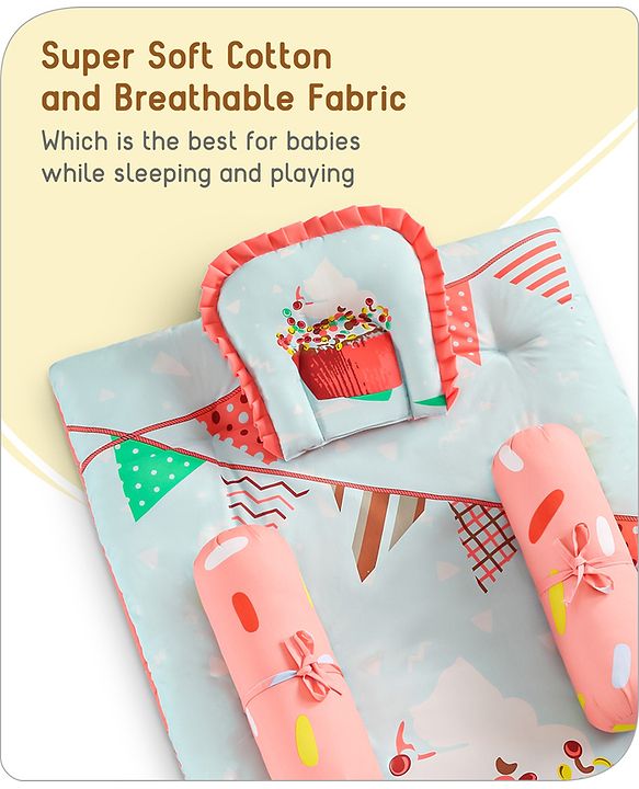 Babyhug Premium Aeroplane Theme Printed Super Saver Bedding Combo Set -White