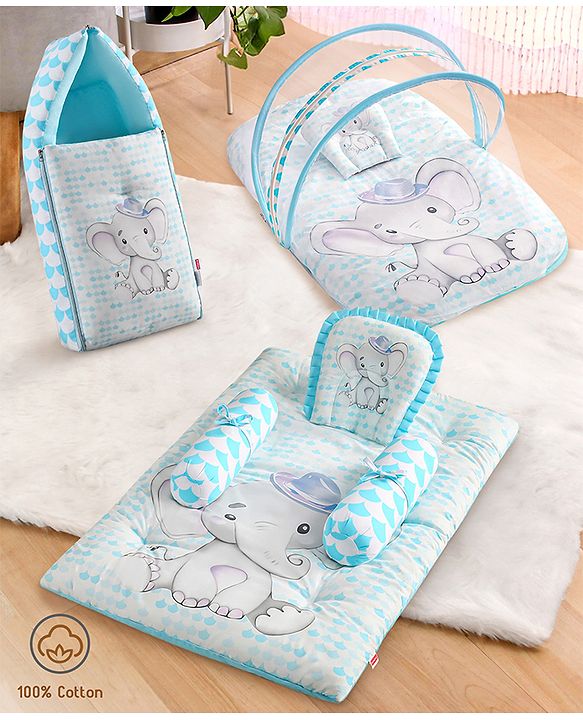 Babyhug Premium Aeroplane Theme Printed Super Saver Bedding Combo Set -White
