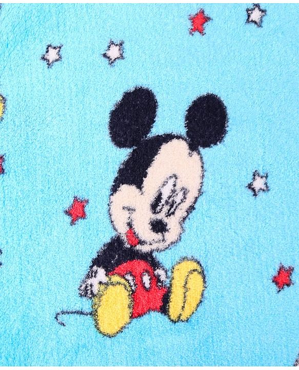 Babyhug Lightweight Disney Single Ply Mink Blanket Smiley Mickey  Print- Brown