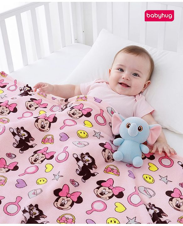 Babyhug Disney Mink Blanket Minnie Mouse Print - Pink
