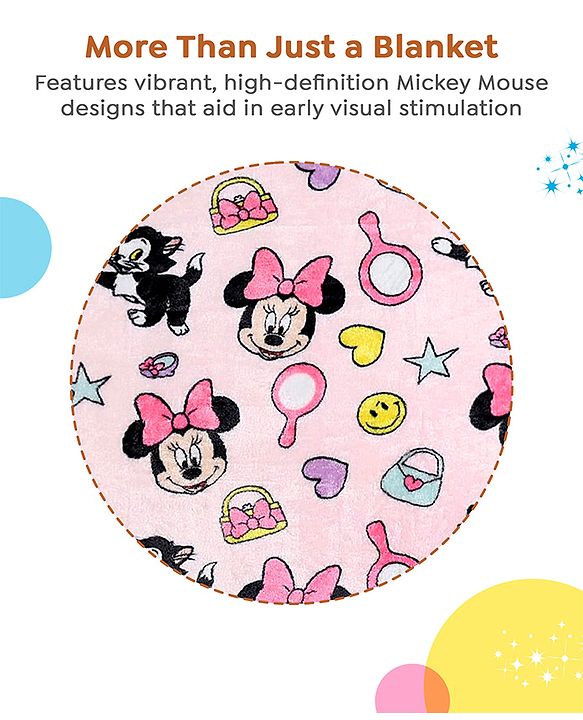 Babyhug Disney Mink Blanket Minnie Mouse Print - Pink