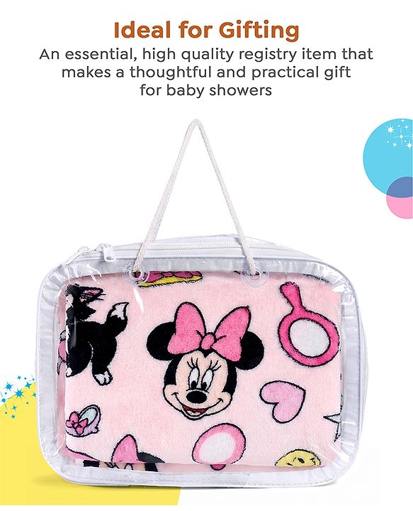 Babyhug Disney Mink Blanket Minnie Mouse Print - Pink