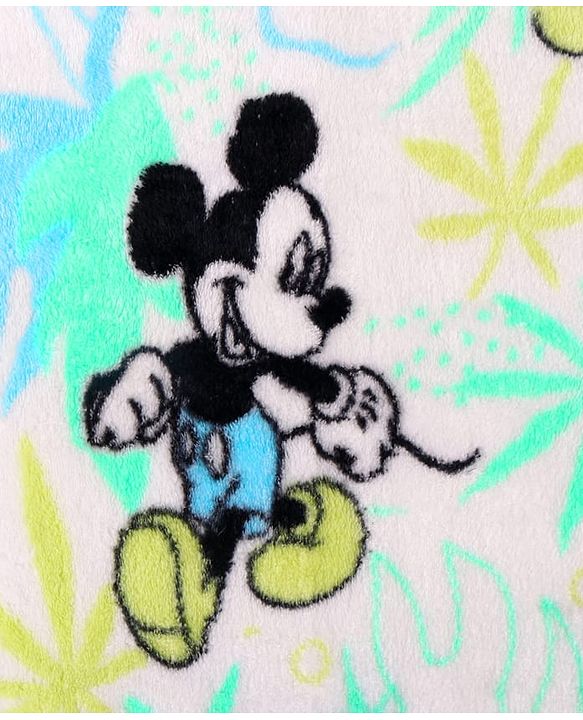Babyhug Lightweight Disney Single Ply Mink Blanket Smiley Mickey  Print- Brown