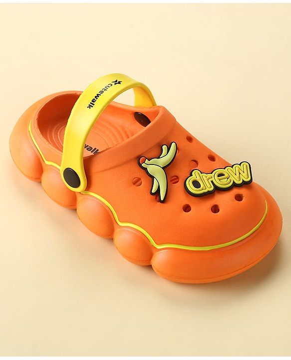 Cute Walk by Babyhug Backstrap Closure Clogs With Applique - Orange