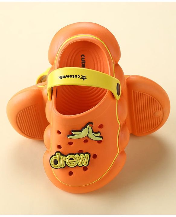 Cute Walk by Babyhug Backstrap Closure Clogs With Applique - Orange