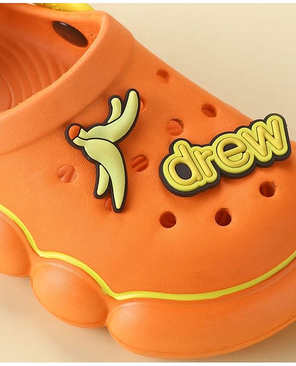 Cute Walk by Babyhug Backstrap Closure Clogs With Applique - Orange