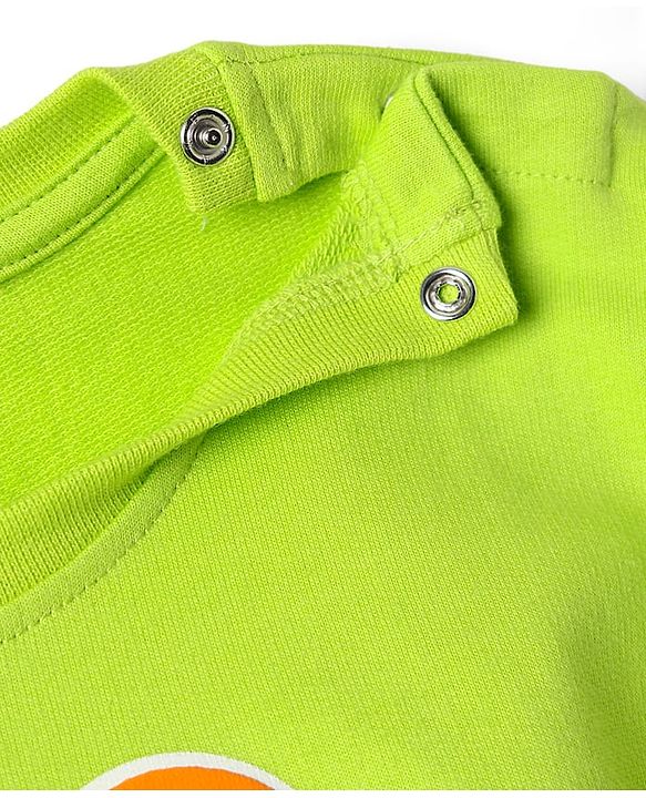 Babyhug Cotton Knit Half Sleeves Crop T-Shirt with Beach Theme Print - Light Green