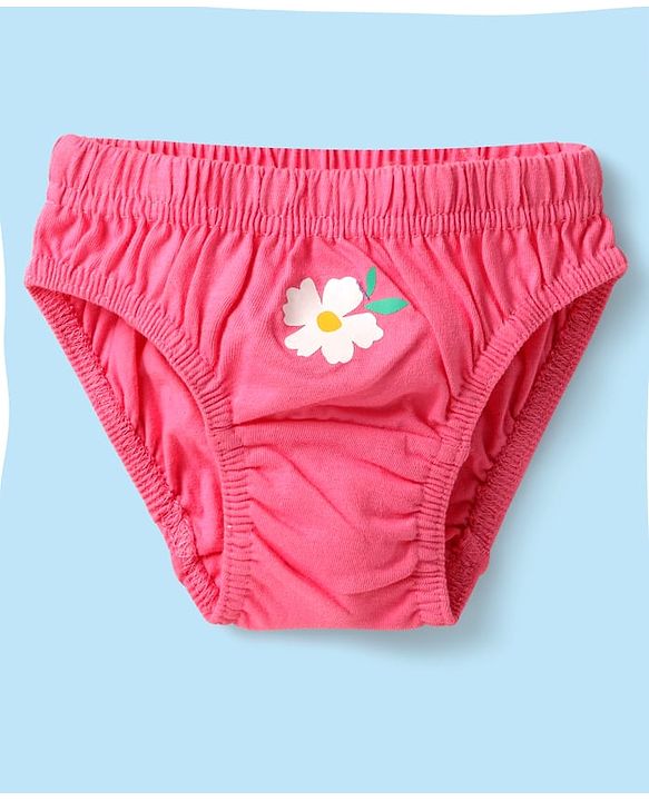 Babyhug 100% Cotton Knit Antibacterial Panties with Floral & Polka Dots Print Pack of 3 - Pink Lilac & White