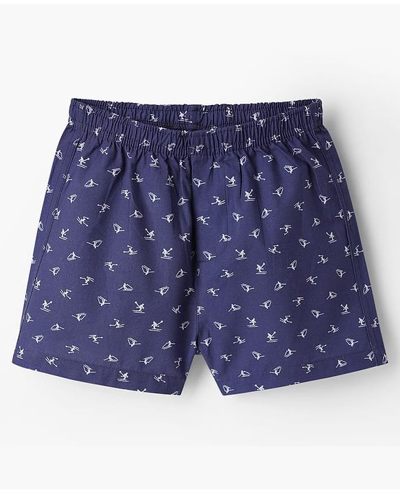 Pine Kids Cotton Woven Boxers With Animal Print Pack Of 2 (Colour May Vary)