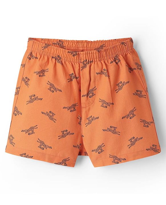 Pine Kids Cotton Woven Boxers With Animal Print Pack Of 2 (Colour May Vary)