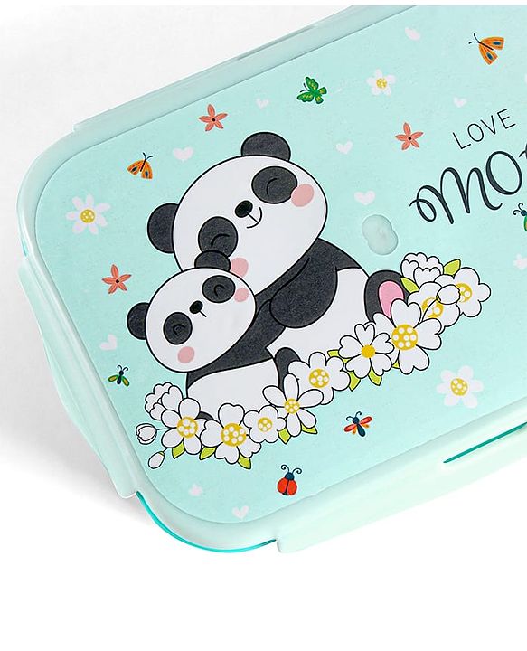 Babyhug Space Stainless Steel Lunch Box|BPA Free|Leak Proof|1 Lunch Box, 1 Container,1 Spoon, 1 Fork|550ML,110ML|Perfect for School Kids & Outdoors|(Color May vary)