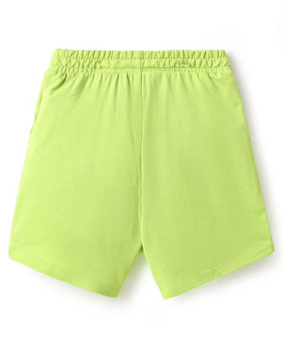Pine Kids Looper Mid Thigh Shorts With Text Print - Light Green