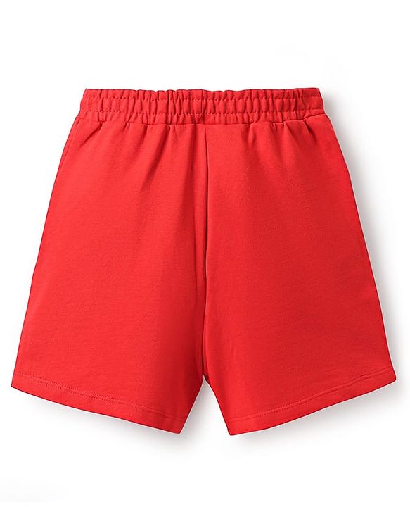 Pine Kids Looper Mid Thigh Shorts With Text Print - Red