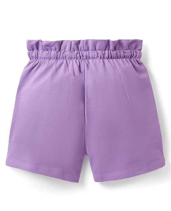 Pine Kids Looper Knit Mid Thigh Solid Colour Shorts - Lavender