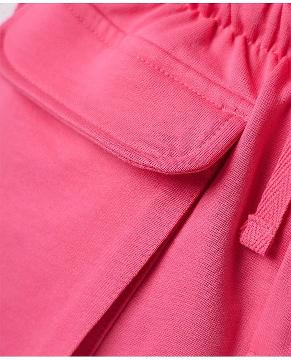 Pine Kids Looper Knit Mid Thigh Solid Colour Shorts - Pink