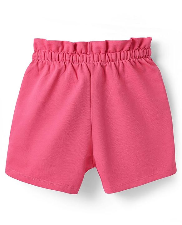 Pine Kids Looper Knit Mid Thigh Solid Colour Shorts - Pink