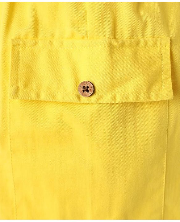 Pine Kids Cotton Woven Half Sleeves Solid Color Top & Shorts Set - Golden