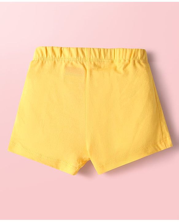 Babyhug 100% Cotton Knit Antibacterial Trunks with Stripes & Animal Print Pack of 3 - Yellow Light Blue & White