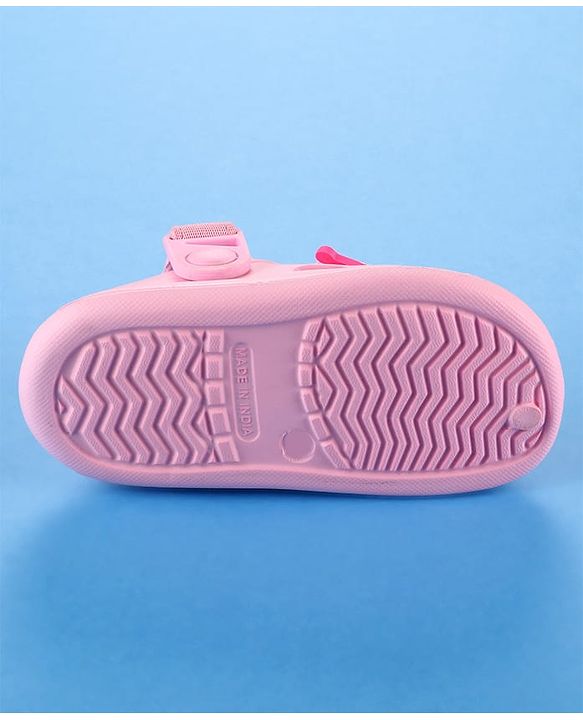 Cute Walk by Babyhug Velcro Closure Solid Coloured Clogs With Applique - Pink
