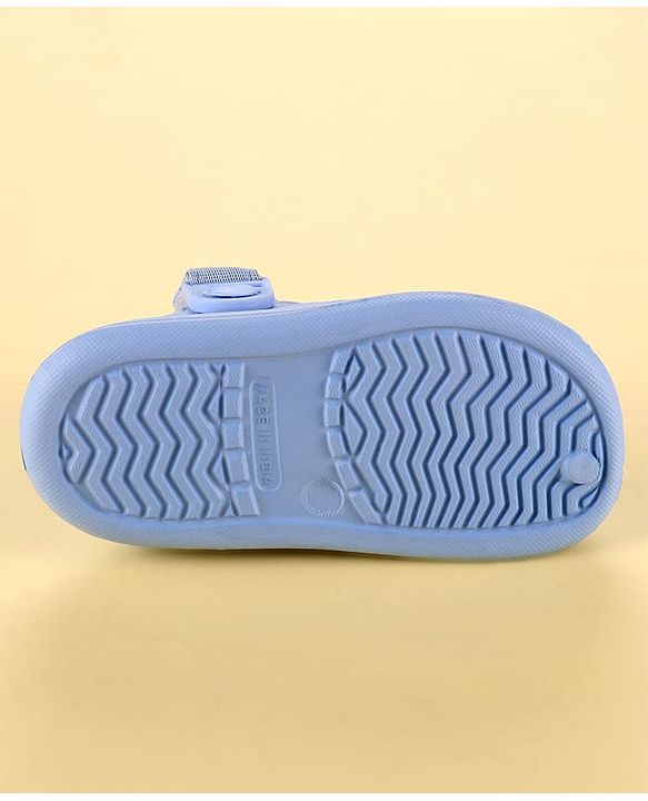 Cute Walk by Babyhug Clogs with Backstrap Velcro Closure Bear Applique - Light Blue