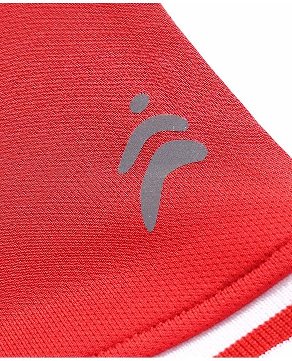 Pine Active Knit Knee Length Solid Color Shorts - Red