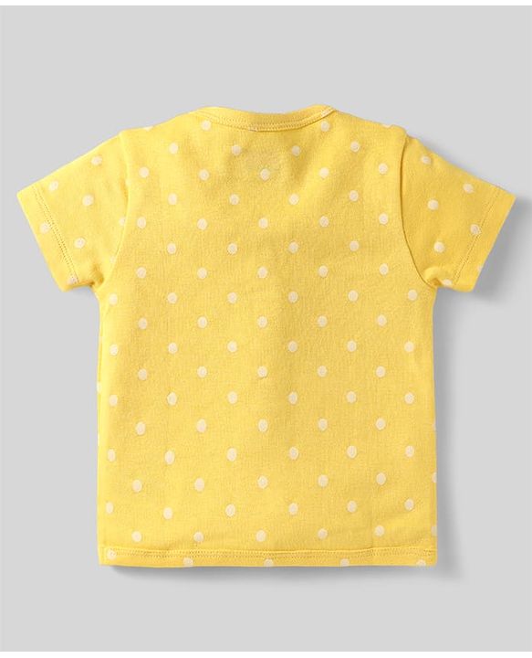 Babyhug 100% Cotton Interlock Knit Front Open Half Sleeves jhablas With Bear & Polka Dots Print Pack Of 3 - Pink Yellow & White