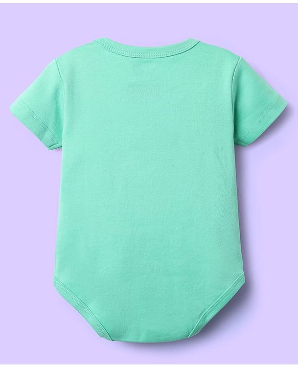 Babyhug Disney Interlock Knit Half Sleeves Oneises With Mickey Mouse And Family Graphic Pack Of 3 - Light Green White & Yellow